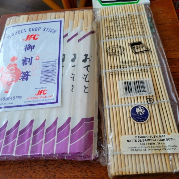 Bamboo Sushi Mat & JFC Chopstick Set New In Original Package - Picture 1 of 6
